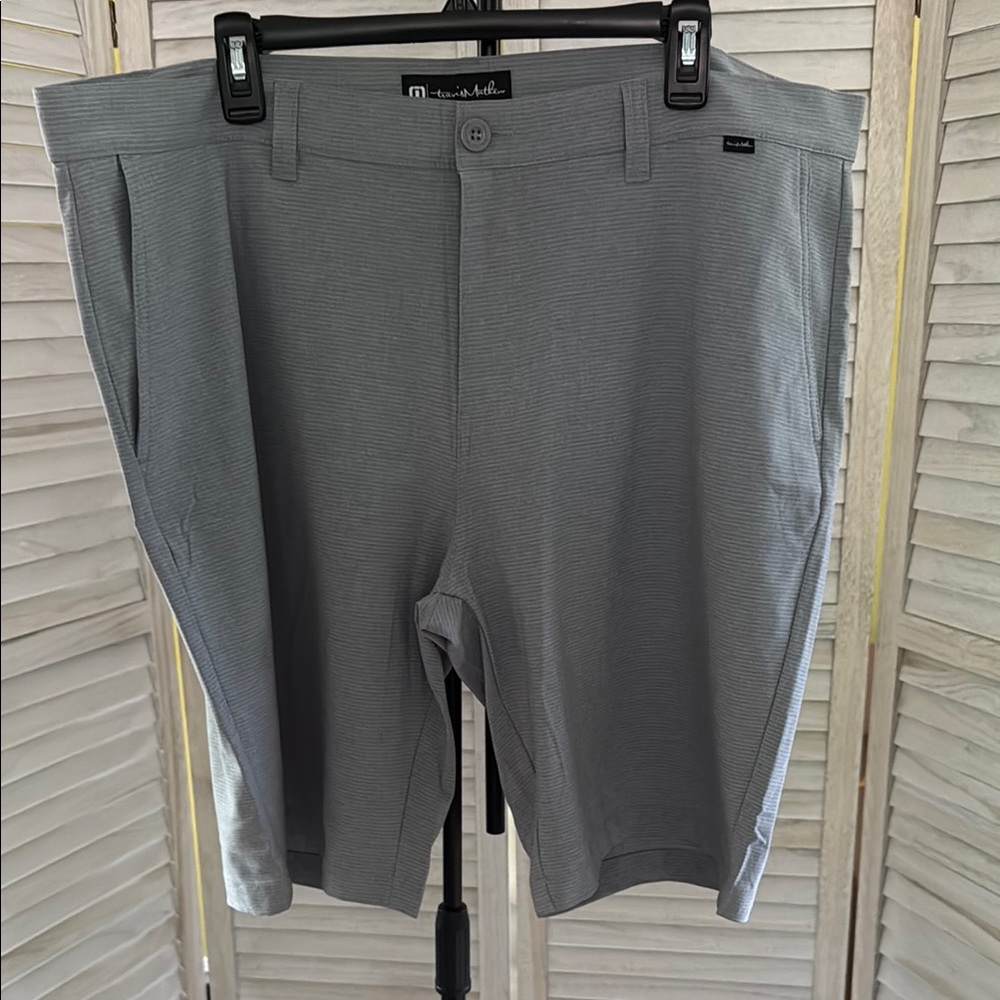 Travis Mathew Gray Golf Flat Front Shorts